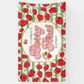 Banderoles Rustique Vert Blancs Berry Premier Anniversaire (Vertical)