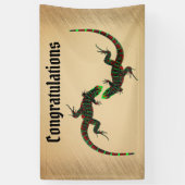 Banderoles Rustique Yin Yang Lizards (Vertical)