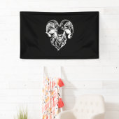 Banderoles Sabbatique Baphomet Chèvre mal Satané (En situation)