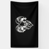 Banderoles Sabbatique Baphomet Chèvre mal Satané (Vertical)