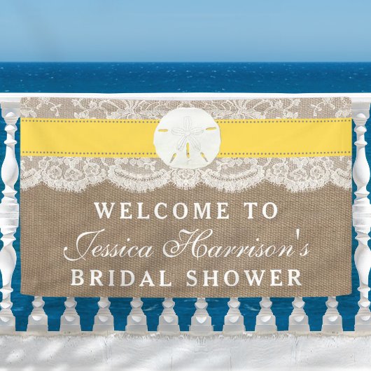 Banderoles Sable Dollar Beach Fête des mariées - Jaune