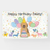 Banderoles Sable Tibétain Terrier Chien fête d'anniversaire (Horizontal)