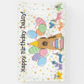 Banderoles Sable Tibétain Terrier Chien fête d'anniversaire (Vertical)