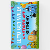 Banderoles Safari Animaux colorés Enfants Jungle Fête d'anniv (Vertical)
