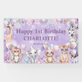 Banderoles Safari Animaux de la Jungle pour le 1er Anniversai (Horizontal)