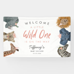 Banderoles Safari Animaux Fille Baby shower Bienvenue Banniè