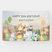 Banderoles Safari Bébé Animaux Anniversaire (Horizontal)