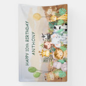 Banderoles Safari Bébé Animaux Anniversaire (Verticale)