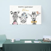 Banderoles Safari moderne noir & blanc main dessiné Safari An (Salon professionnel)