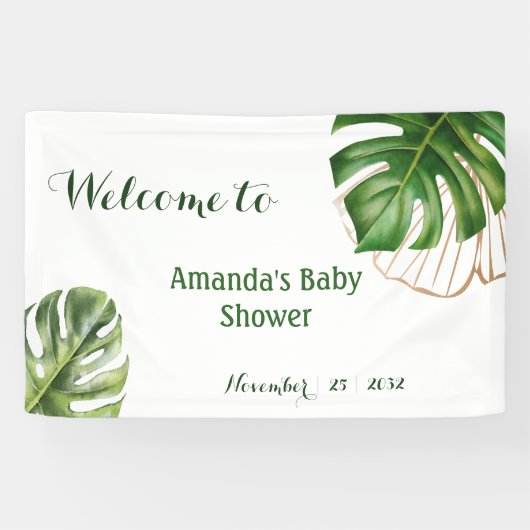 Banderoles Safari Simple Tropical Wild Un Baby shower (Horizontal)