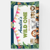 Banderoles Safari Wild One 1er anniversaire (Vertical)