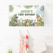 Banderoles Safari Wild One 1st Boy Birthday (En situation)