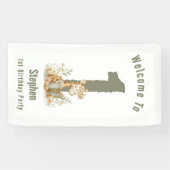 Banderoles Sage Green Giraffe Joyeux 1er anniversaire (Horizontal)