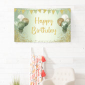 Banderoles Sage Green Joyeuses Décorations d'anniversaire pou (En situation)