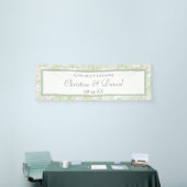 Banderoles Sage Green White Rose Wedding (Salon professionnel)