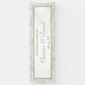 Banderoles Sage Green White Rose Wedding (Vertical)