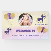 Banderoles Sagittaire Aquarelle 1er Anniversaire | Panneau Ph (Horizontal)