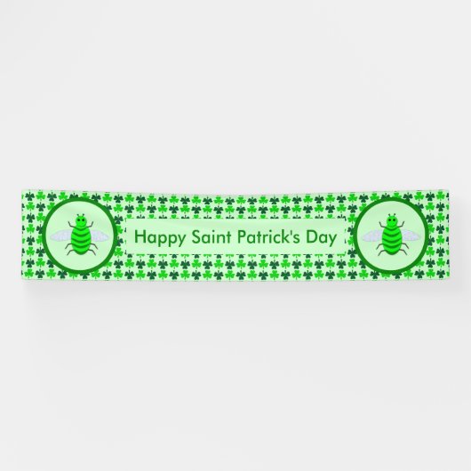 Banderoles Saint Patricks Day Bee et Shamrocks (Horizontal)