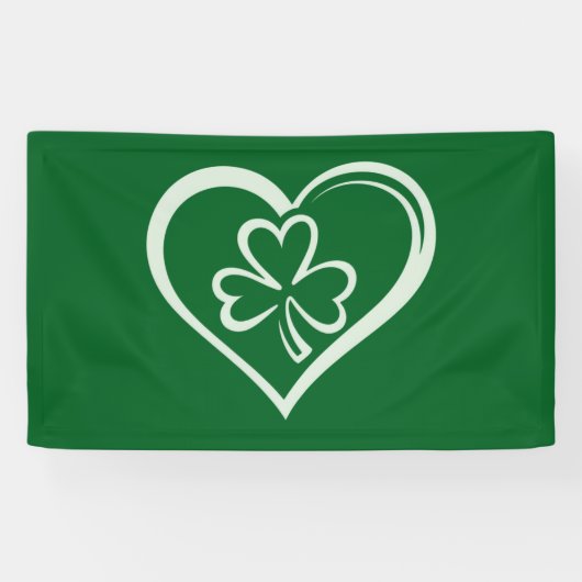Banderoles Saint Patrick's Day Drôle Shamrock Coeur irlandais (Horizontal)