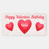 Banderoles Saint-Valentin Anniversaire Fancy Coeurs rouges (Horizontal)