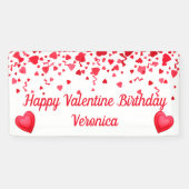 Banderoles Saint-Valentin Coeurs de Confetti Rouge (Horizontal)