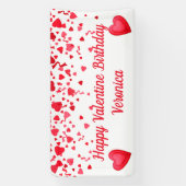 Banderoles Saint-Valentin Coeurs de Confetti Rouge (Verticale)