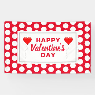 Banderoles Saint Valentin Coeurs rouges Chiffres blancs