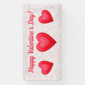 Banderoles Saint Valentin Coeurs rouges fantaisistes (Verticale)