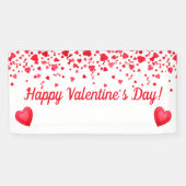 Banderoles Saint Valentin Rouge Motif des Coeurs Confetti (Horizontal)