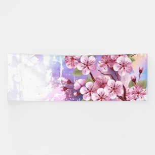 Banderoles Sakura rose sur la peinture Arrière - plan