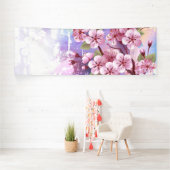 Banderoles Sakura rose sur la peinture Arrière - plan (Insitu)