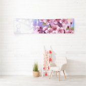 Banderoles Sakura rose sur la peinture Arrière - plan (Insitu)