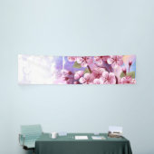 Banderoles Sakura rose sur la peinture Arrière - plan (Salon professionnel)