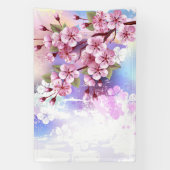 Banderoles Sakura rose sur la peinture Arrière - plan (Verticale)
