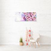 Banderoles Sakura rose sur la peinture Arrière - plan (En situation)