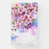 Banderoles Sakura rose sur la peinture Arrière - plan (Verticale)