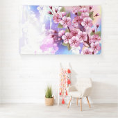 Banderoles Sakura rose sur la peinture Arrière - plan (Insitu)