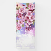 Banderoles Sakura rose sur la peinture Arrière - plan (Verticale)