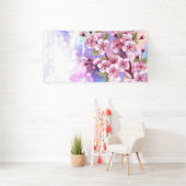 Banderoles Sakura rose sur la peinture Arrière - plan (Insitu)