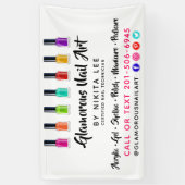 Banderoles Salon d'art polonais sur mesure de Rainbow Nail (Vertical)