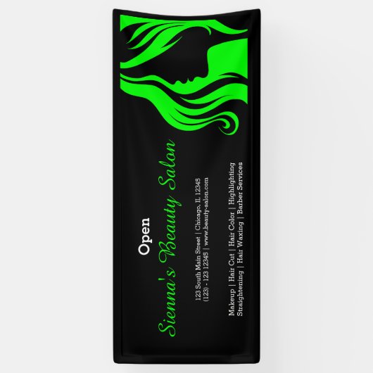 Banderoles Salon de beauté (chaux) (Vertical)