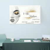 Banderoles salon de beauté coupe de cheveux ciseaux coiffeur  (Salon professionnel)