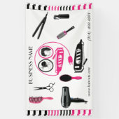 Banderoles salon de beauté coupe de cheveux ciseaux coiffeur (Vertical)