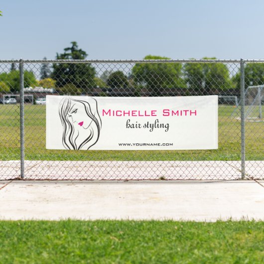 Banderoles Salon de Beauté Élégant Cheveux Ondulés Modernes C (En situation)