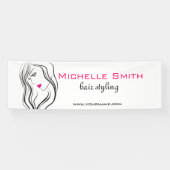 Banderoles Salon de Beauté Élégant Cheveux Ondulés Modernes C (Horizontal)