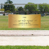 Banderoles Salon de Beauté Golden Lashes & Brows (En situation)