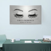 Banderoles Salon de beauté Lashes & Brows Moderne Argent (Salon professionnel)