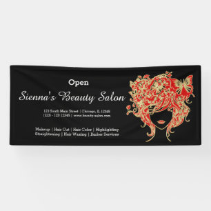 Banderoles Salon de beauté (or rouge) * choisir la couleur ar