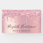 Banderoles Salon de beauté Parties scintillant rose (Horizontal)