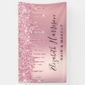 Banderoles Salon de beauté Parties scintillant rose (Vertical)